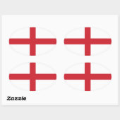 England Ovaler Aufkleber (Blatt)