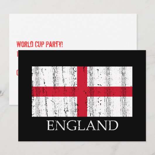 England-Party Einladung (Vorne/Hinten)