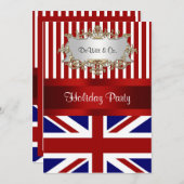 England Party Einladung Red White Blue V2 (Vorne/Hinten)