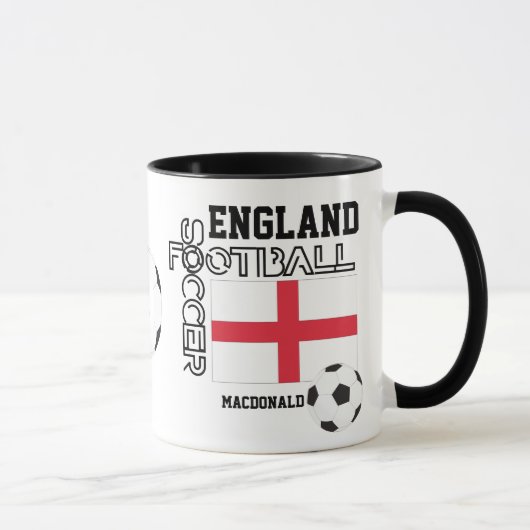 ENGLAND Personalisiert Fußball Tasse (Rechts)