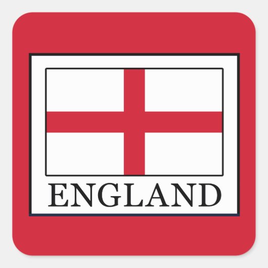 England Quadratischer Aufkleber (Vorderseite)