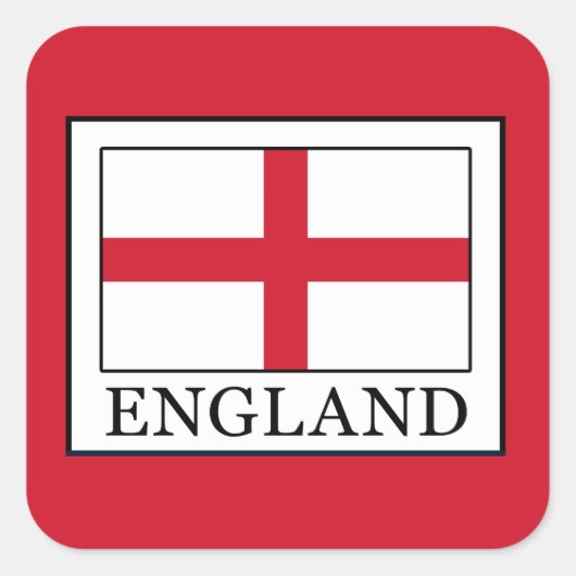 England Quadratischer Aufkleber (Vorderseite)