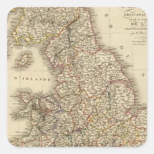 England, Quadratischer Aufkleber (Vorderseite)