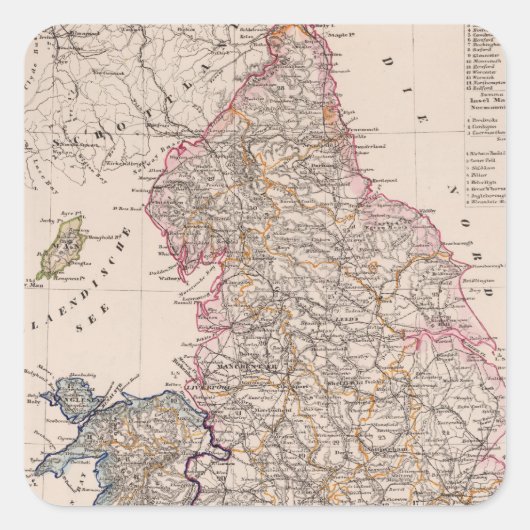 England, Quadratischer Aufkleber (Vorderseite)