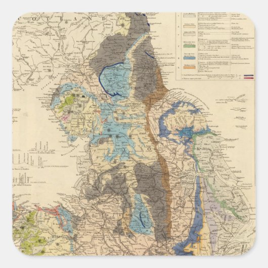 England Quadratischer Aufkleber (Vorderseite)