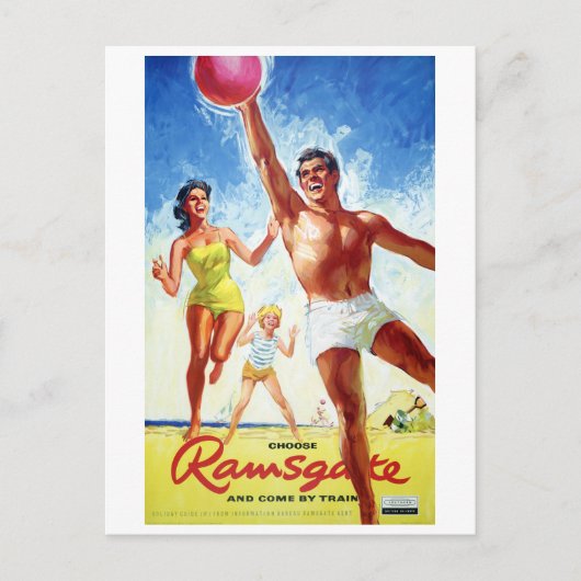 England Ramsgate Restured Vintage Travel Poster Postkarte (Vorderseite)