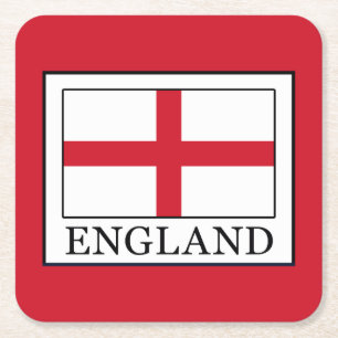 England Rechteckiger Pappuntersetzer