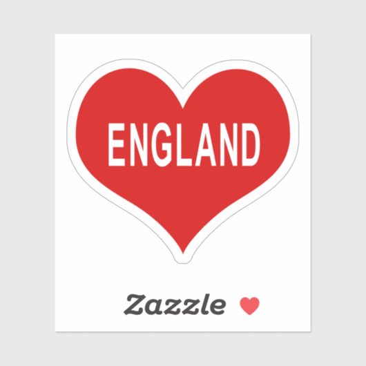 ENGLAND Red Liebe Heart Vinyl Sticker (Blatt)