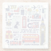 England-Reise-Gekritzel Glasuntersetzer (Rückseite)