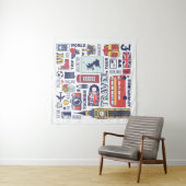 England-Reise-Gekritzel Wandteppich (Beispiel)