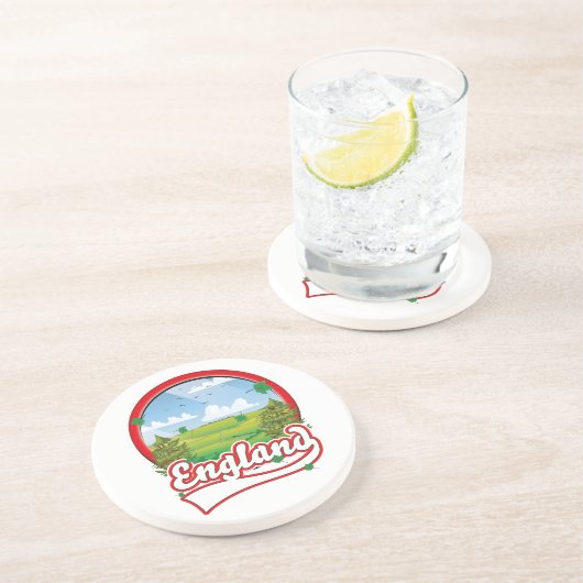 England Reiselogo Getränkeuntersetzer (Seite)