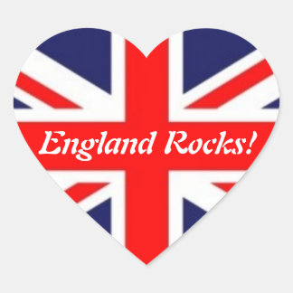 England Rocks - Union Jack Flag Herz-Aufkleber