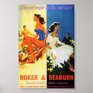 England Roker und Seaburn restauriertes Vintage-Pl Poster