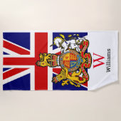 England Royal Wappen Monogram Beach Handtuch (Vorderseite)