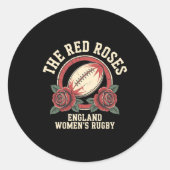 England Rugby English Flag Rugby England Women The Runder Aufkleber (Vorderseite)
