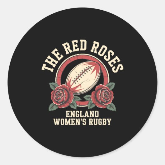 England Rugby English Flag Rugby England Women The Runder Aufkleber (Vorderseite)