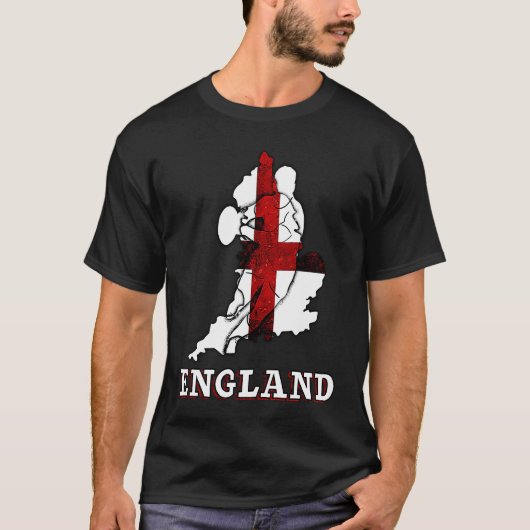 England Rugby English Flag und Rugby Player Silhou T-Shirt (Vorderseite)