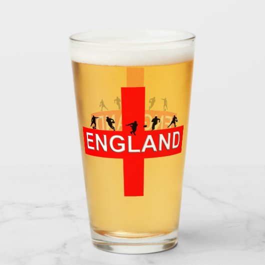 England Saint George Rugby Male Silhouetten Glas (Vorne (Gefüllt))