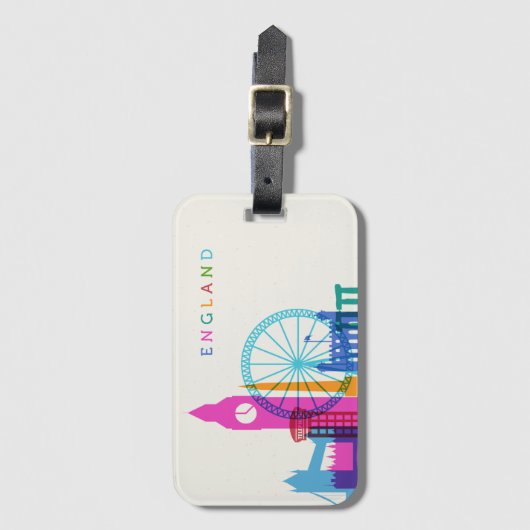 England-Skyline Gepäckanhänger (Vorderseite Vertikal)