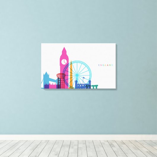 England Skyline Leinwanddruck (Insitu (Holzboden))