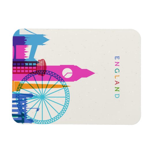 England Skyline Magnet (Horizontal)