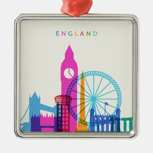 England-Skyline Ornament Aus Metall (Vorne)