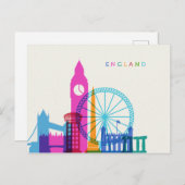England-Skyline Postkarte (Vorne/Hinten)