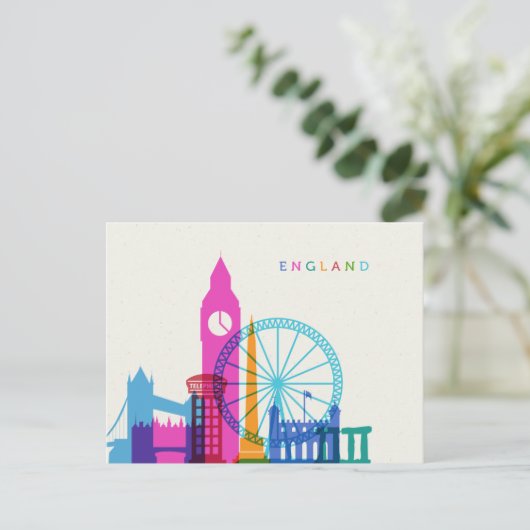 England-Skyline Postkarte (Stehend Vorderseite)