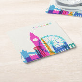 England Skyline Rechteckiger Pappuntersetzer (angewinkelt)