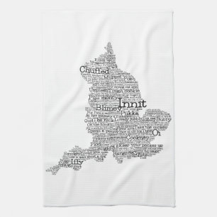 England Slang British Word Art Karte Handtuch