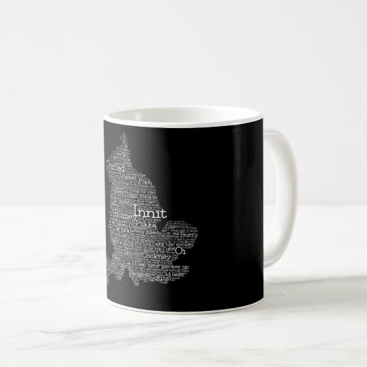 England Slang British Word Art Map Kaffee Tasse (VorderseiteRechts)