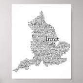 England Slang British Word Art Map Poster (Vorne)