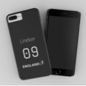 England Soccer Black White Case Custom Name iPhone Hülle