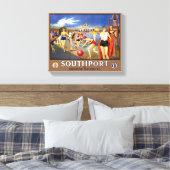 England Southport Related Vintage Travel Poster Leinwanddruck (Insitu (Schlafzimmer))