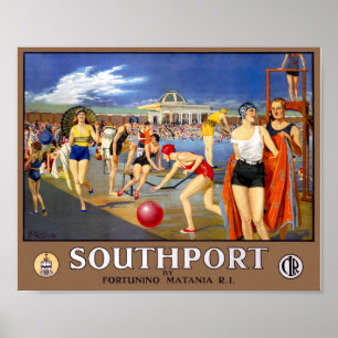 England Southport Restauriertes Vintage-Reiseposte Poster
