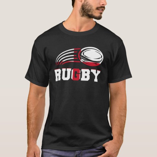 England Sport Rugby Athlete Rugby Player Graphic E T-Shirt (Vorderseite)