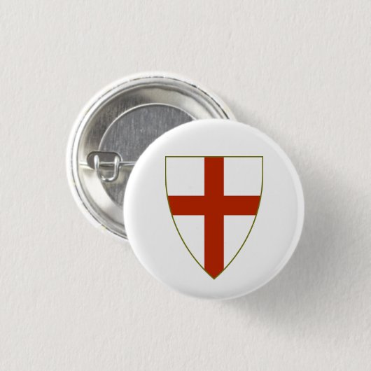 ENGLAND ST GEORGE CROSS SHIELD BUTTON ABZEICHEN (Vorne & Hinten)