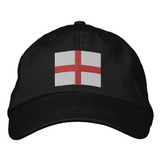 England St George Flagge Bestickte Baseballkappe (Vorderseite)