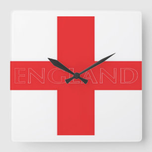 England - St George Quadratische Wanduhr