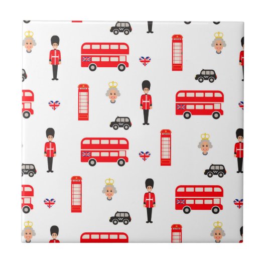 England Symbole Muster Fliese (Vorderseite)