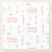 England Symbole Muster Glasuntersetzer (Rückseite)