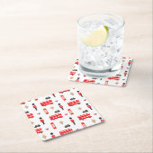 England Symbole Muster Rechteckiger Pappuntersetzer (Vor Ort)