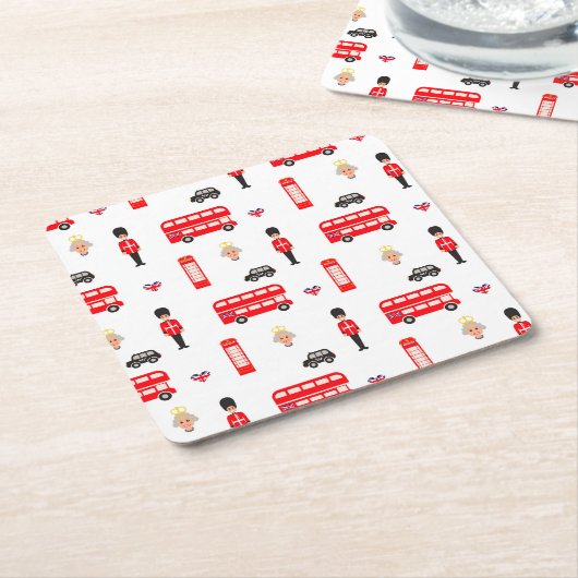 England Symbole Muster Rechteckiger Pappuntersetzer (angewinkelt)