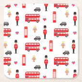 England Symbole Muster Rechteckiger Pappuntersetzer (Vorderseite)