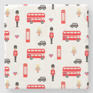 England Symbole Muster Steinuntersetzer