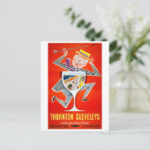 England Thornton Cleveleys Vintage Poster wiederhe Postkarte (Stehend Vorderseite)
