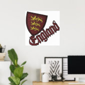 England Three Lions Holzschild Poster (Heimbüro)