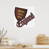 England Three Lions Holzschild Poster (Küche)