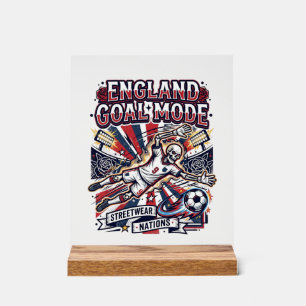 England Tor Modus Skelett Stürmer Nationen Streetw Acrylschild