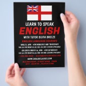 England UK Flag, English Language Course Advert Flyer (Hand)